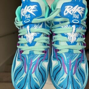 Kids Youth Blue Teal Graphic Athletic Sneakers Lightweight Running Shoes